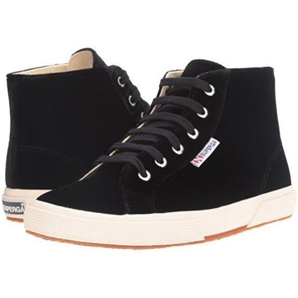 Black Velvet High Top Supergas - Picture 2 of 4